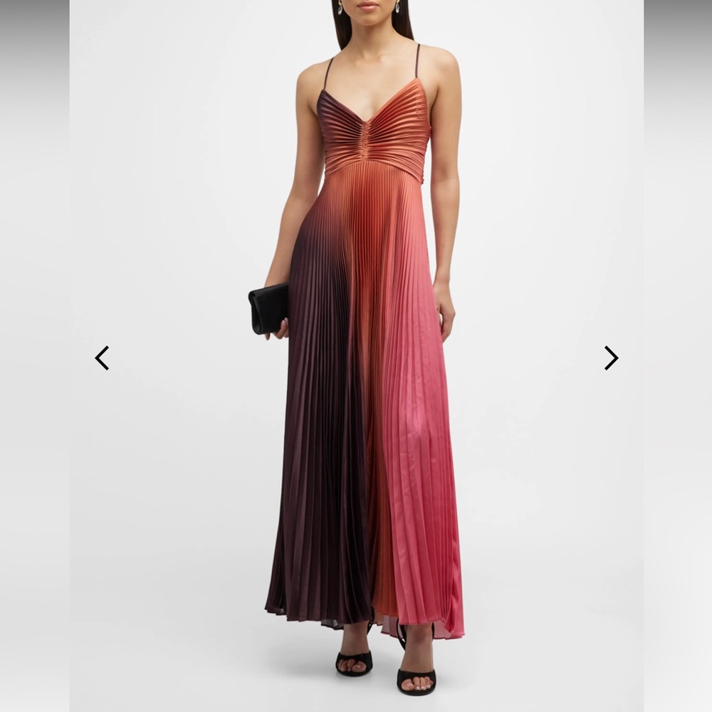 A.L.C. Ariya Pleated Open-Back Maxi Dress